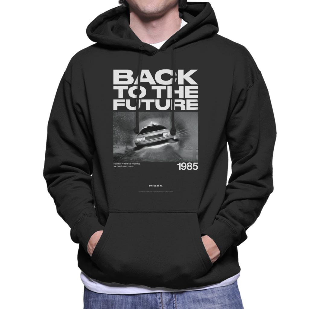 Back to the Future 1985 We Dont Need Roads Men's Hooded Sweatshirt-ALL + EVERY