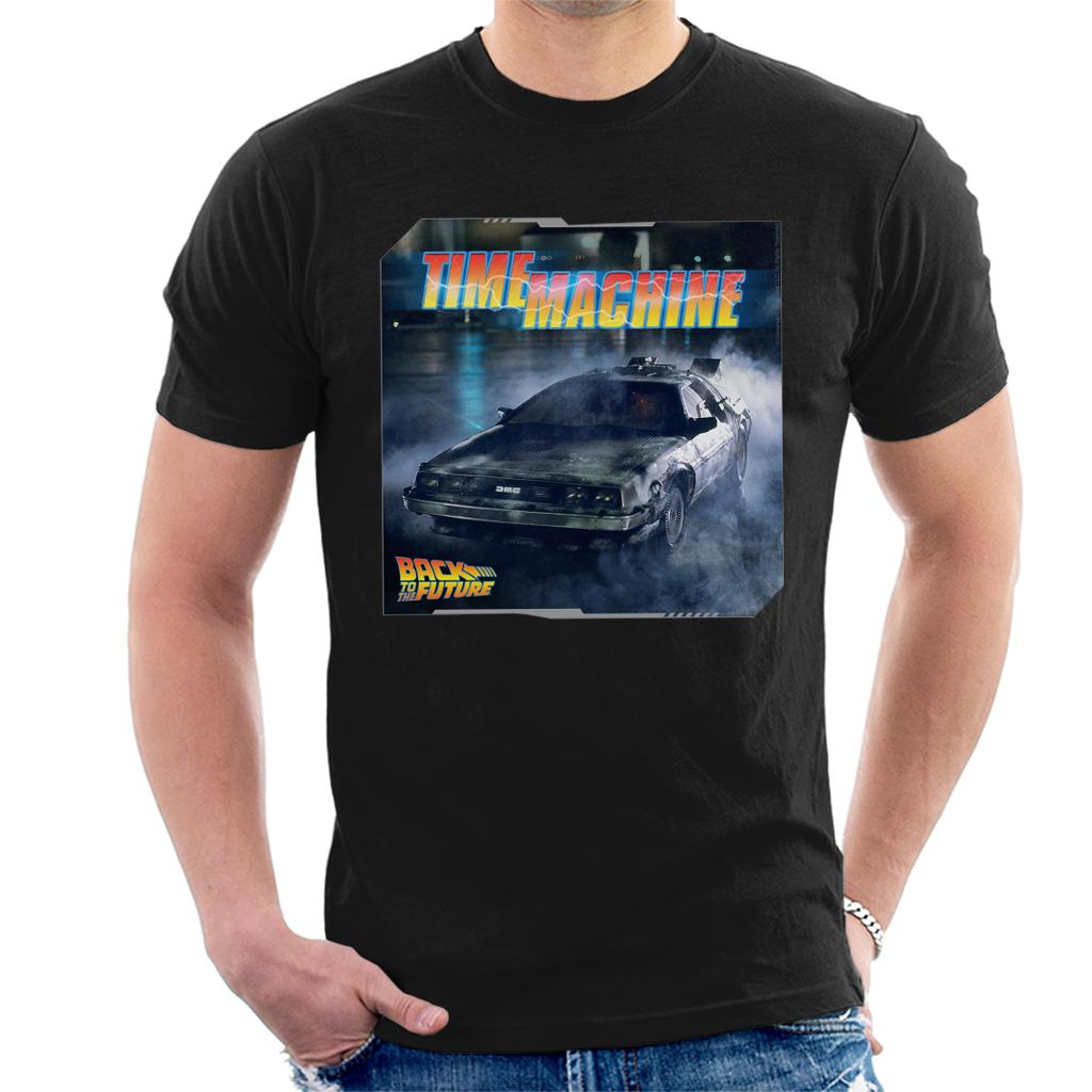 Back to the Future Time Machine Lightning Logo Men's T-Shirt-ALL + EVERY