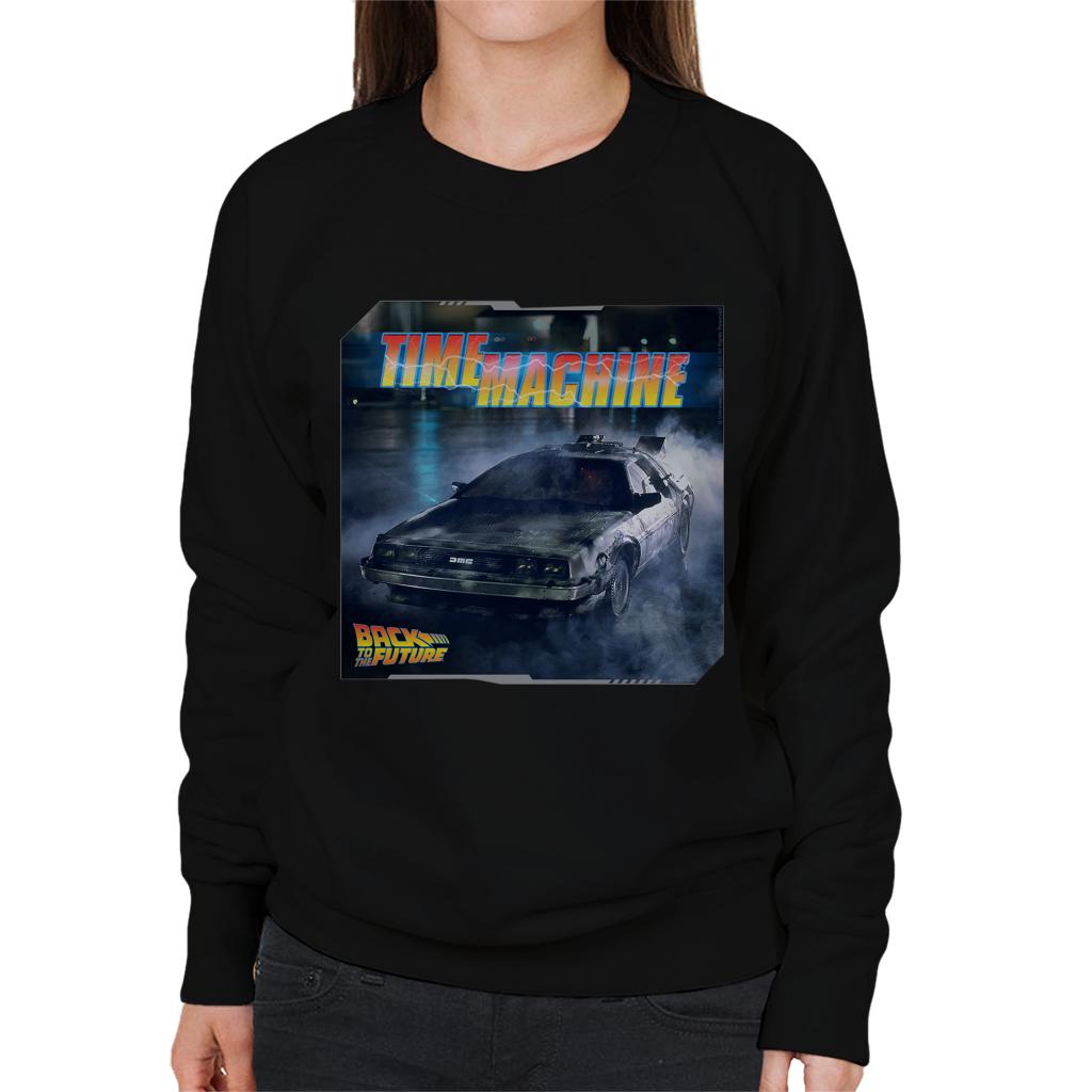 Back to the Future Time Machine Lightning Logo Women's Sweatshirt-ALL + EVERY