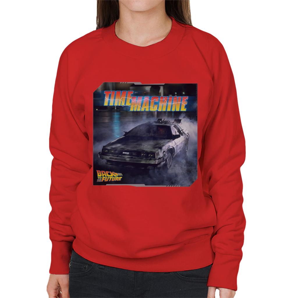 Back to the Future Time Machine Lightning Logo Women's Sweatshirt-ALL + EVERY