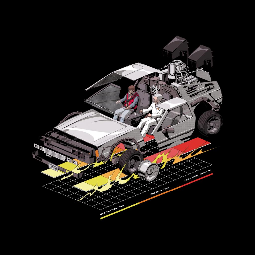 Back to the Future Delorean 3D Men's T-Shirt-ALL + EVERY