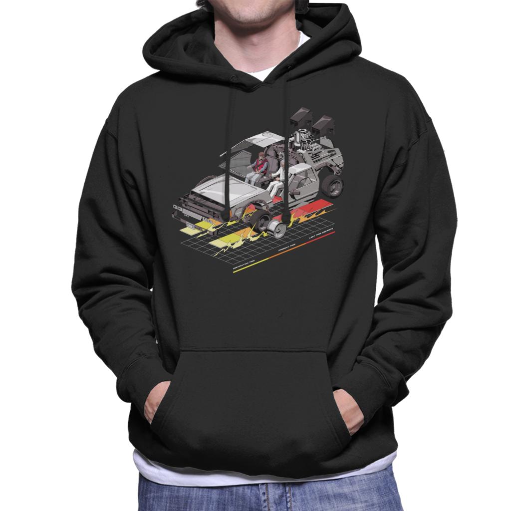 Back to the Future Delorean 3D Men's Hooded Sweatshirt-ALL + EVERY