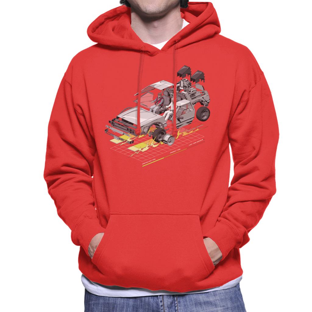 Back to the Future Delorean 3D Men's Hooded Sweatshirt-ALL + EVERY