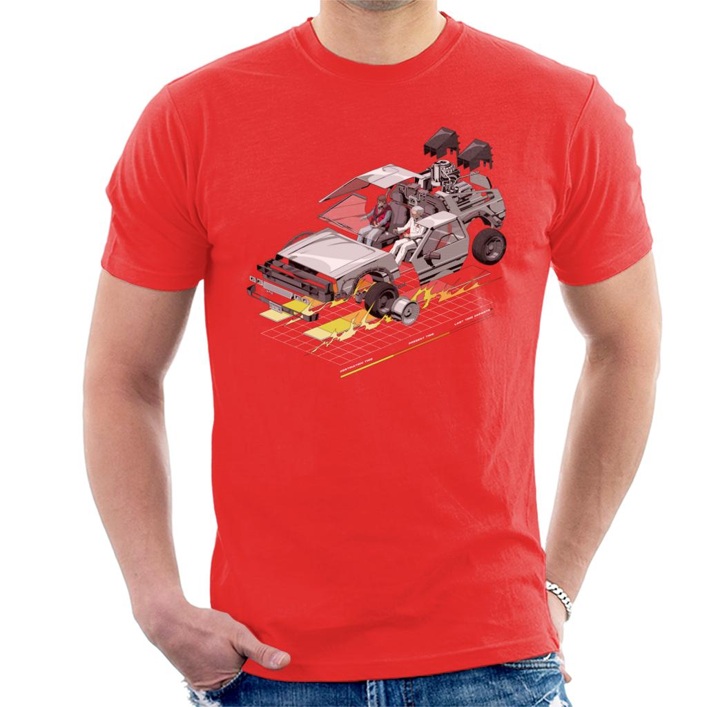 Back to the Future Delorean 3D Men's T-Shirt-ALL + EVERY