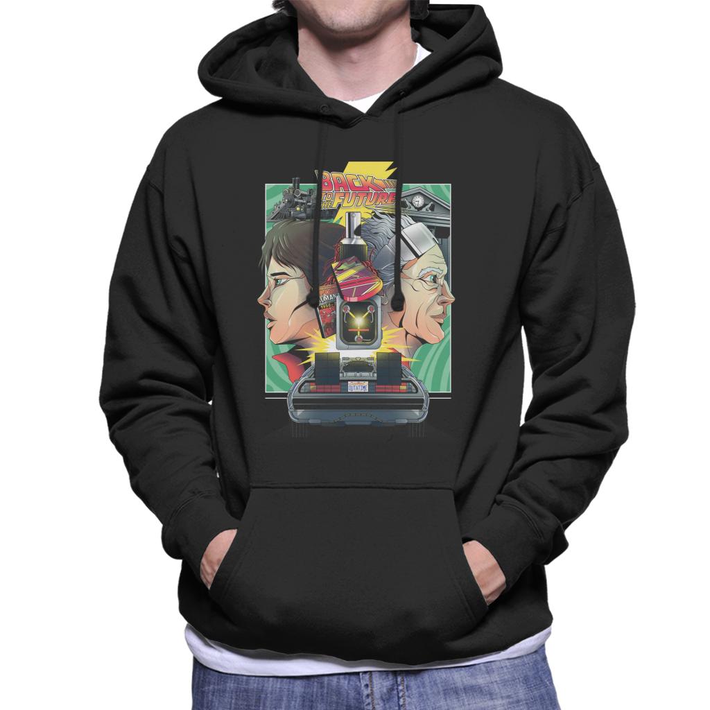 Back to the Future Doc Vs Marty Men's Hooded Sweatshirt-ALL + EVERY