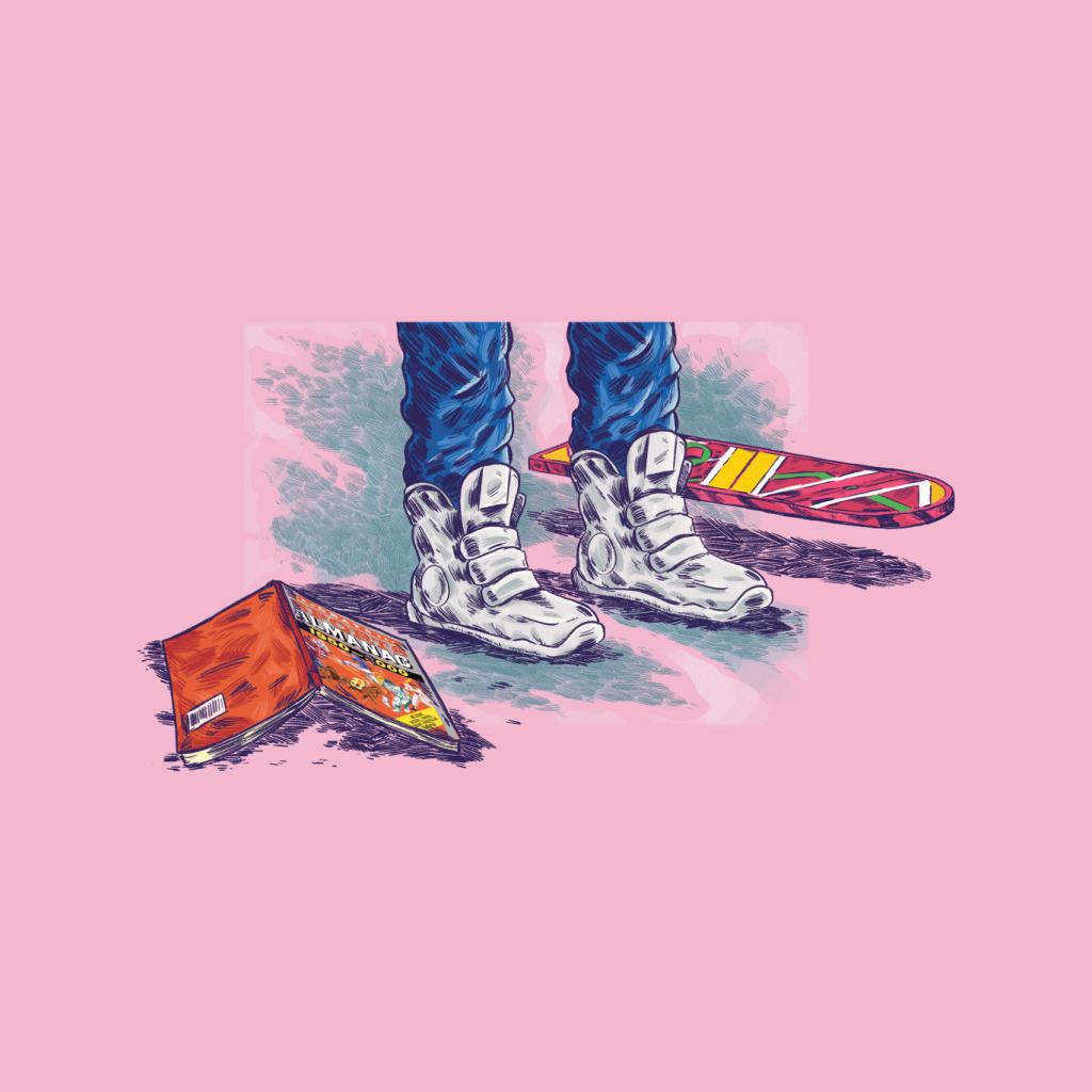 Back to the Future Marty Shoes Board And Comic Women's Hooded Sweatshirt-ALL + EVERY
