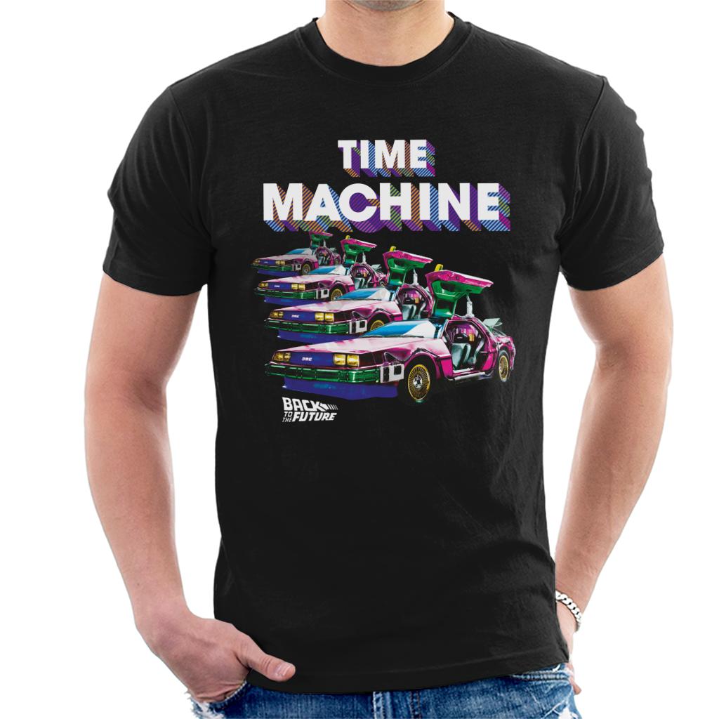 Back to the Future Time Machine Delorean Fade Men's T-Shirt-ALL + EVERY