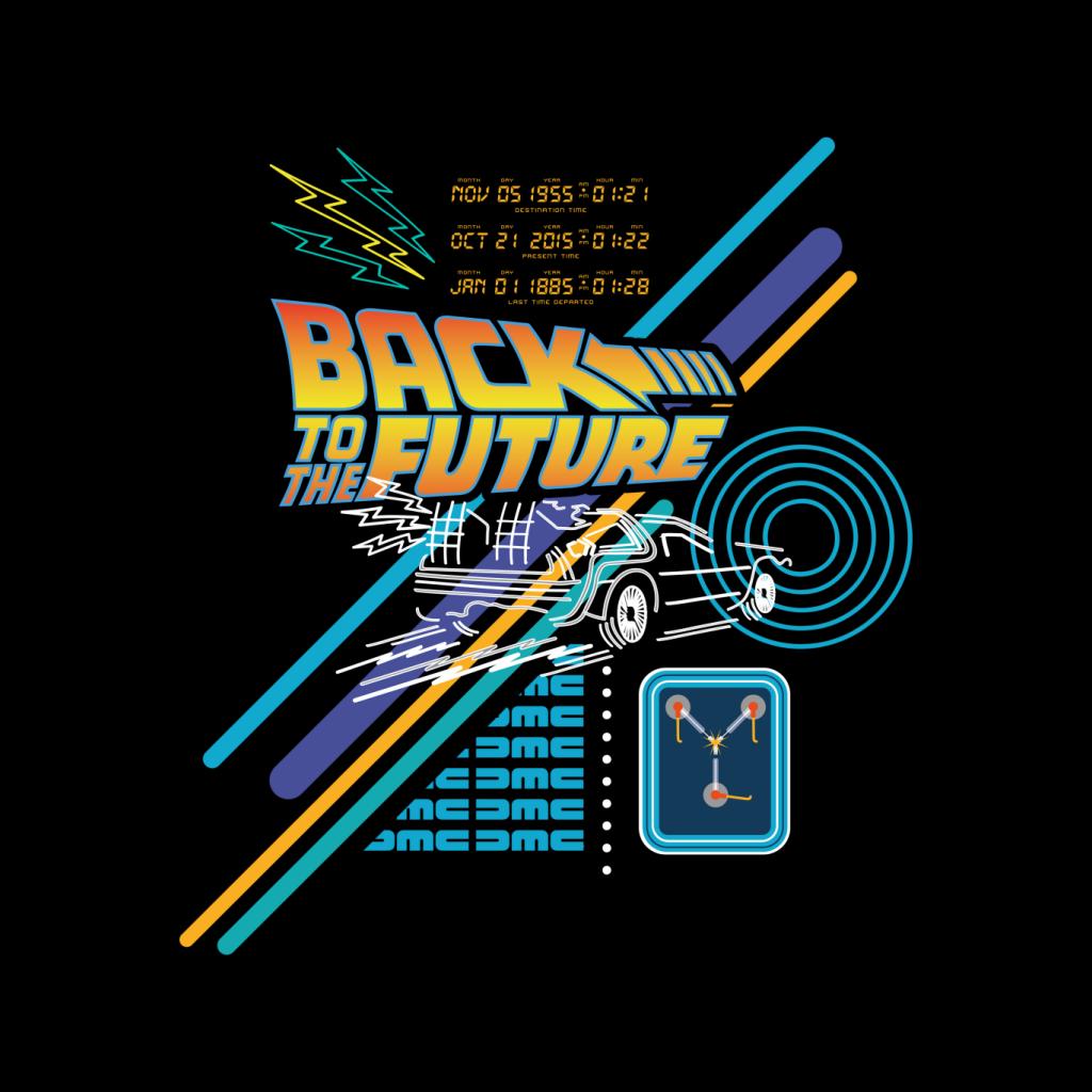 Back to the Future Delorean Outline Countdown Men's T-Shirt-ALL + EVERY