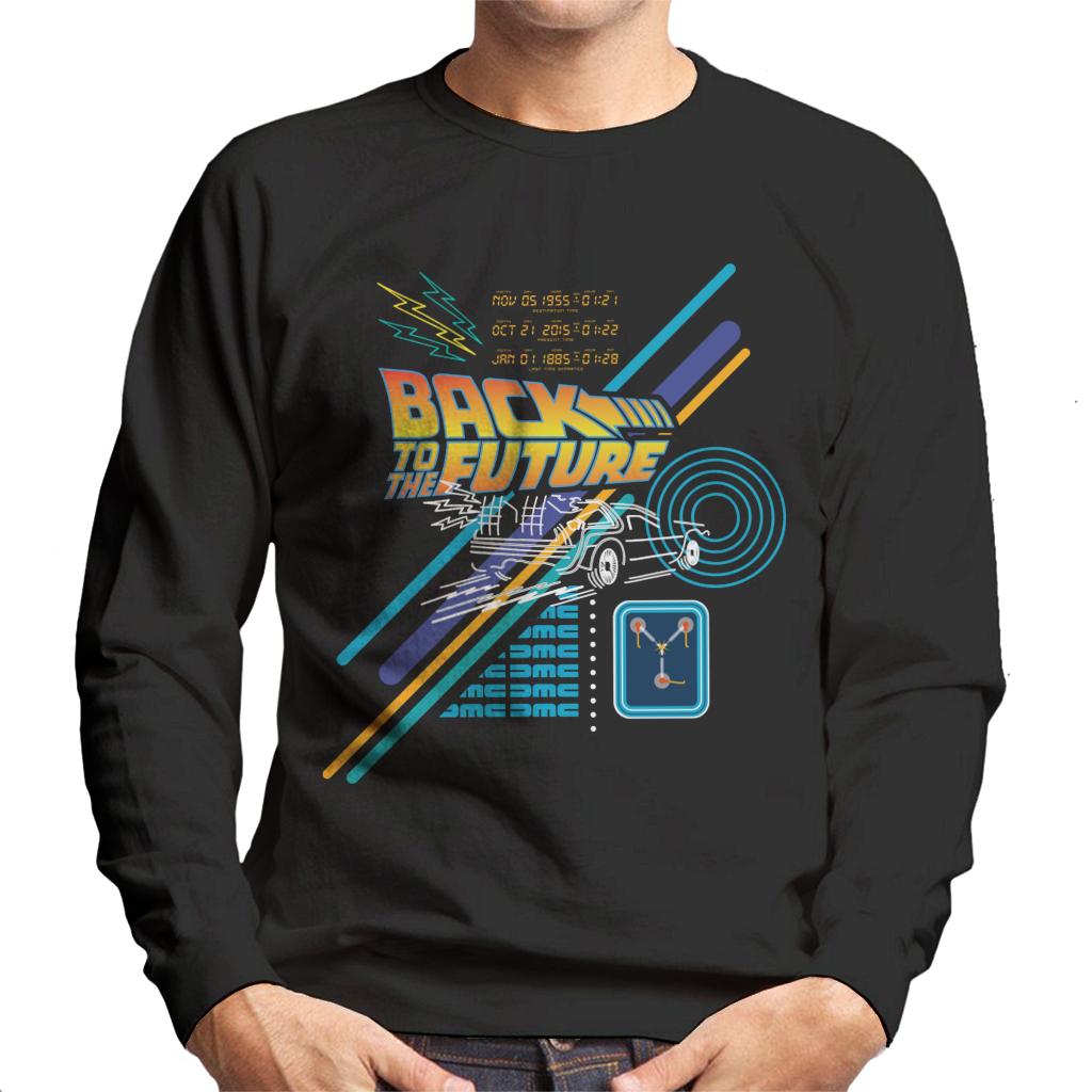 Back to the Future Delorean Outline Countdown Men's Sweatshirt-ALL + EVERY