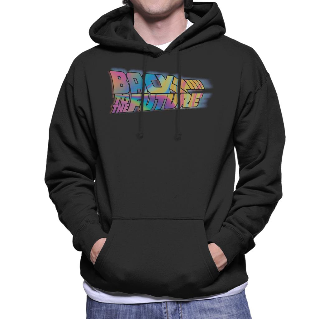 Back to the Future Mist Gradient Logo Men's Hooded Sweatshirt-ALL + EVERY