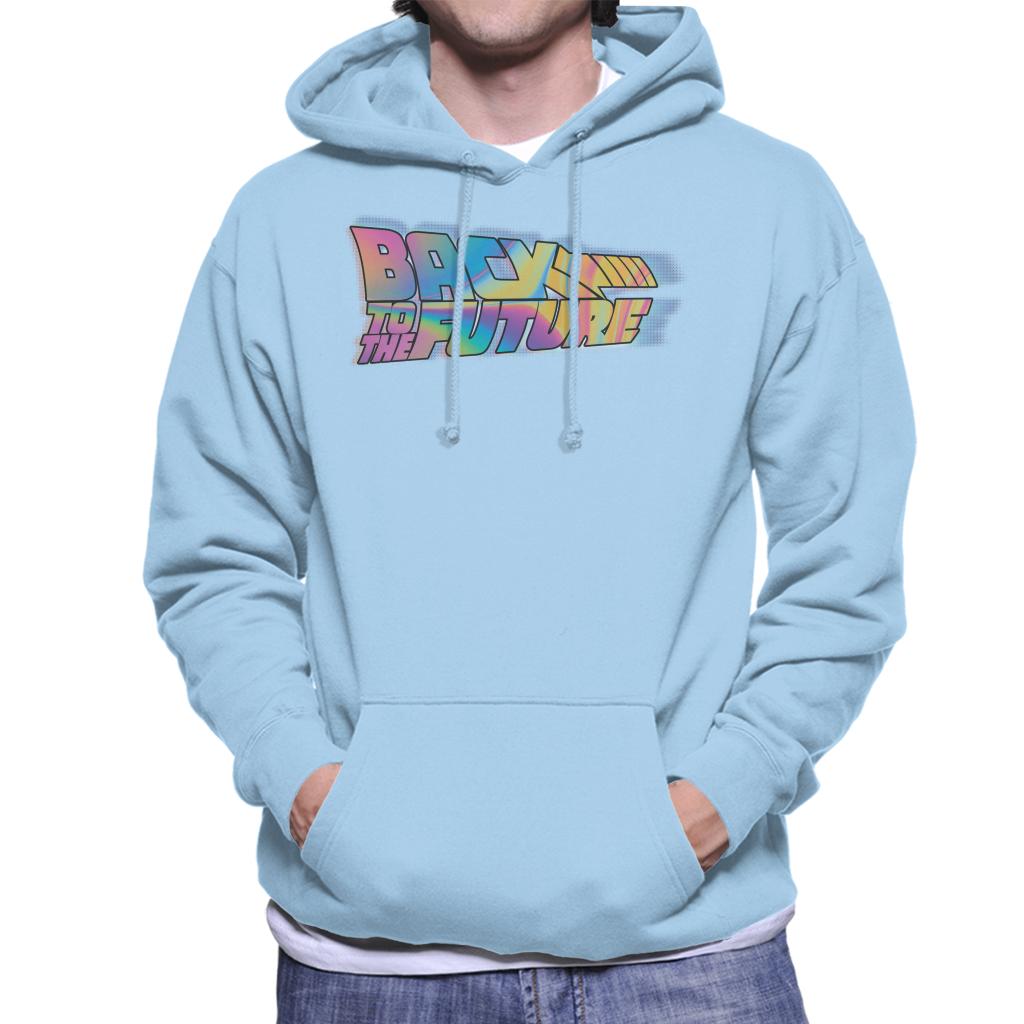 Back to the Future Mist Gradient Logo Men's Hooded Sweatshirt-ALL + EVERY