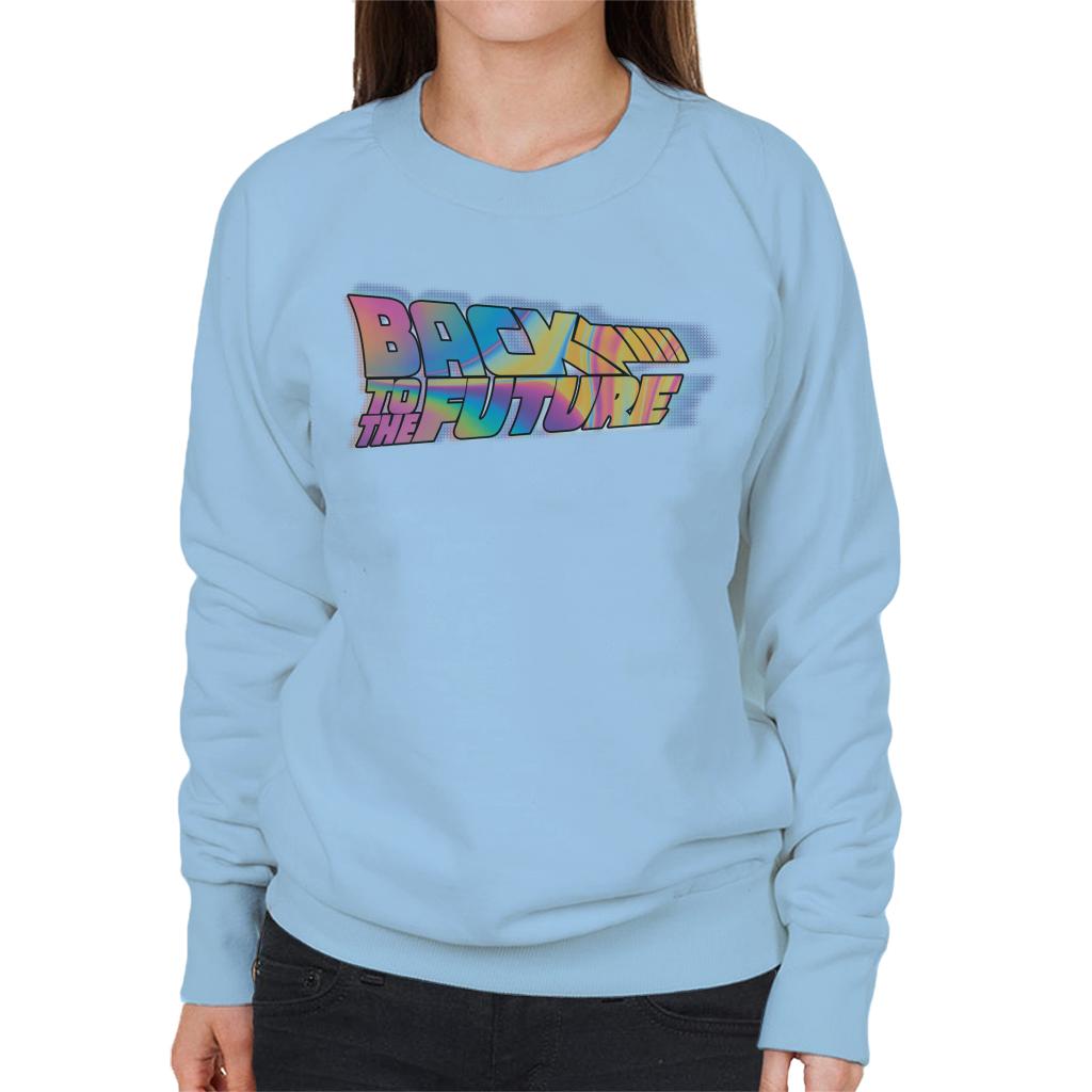 Back to the Future Mist Gradient Logo Women's Sweatshirt-ALL + EVERY