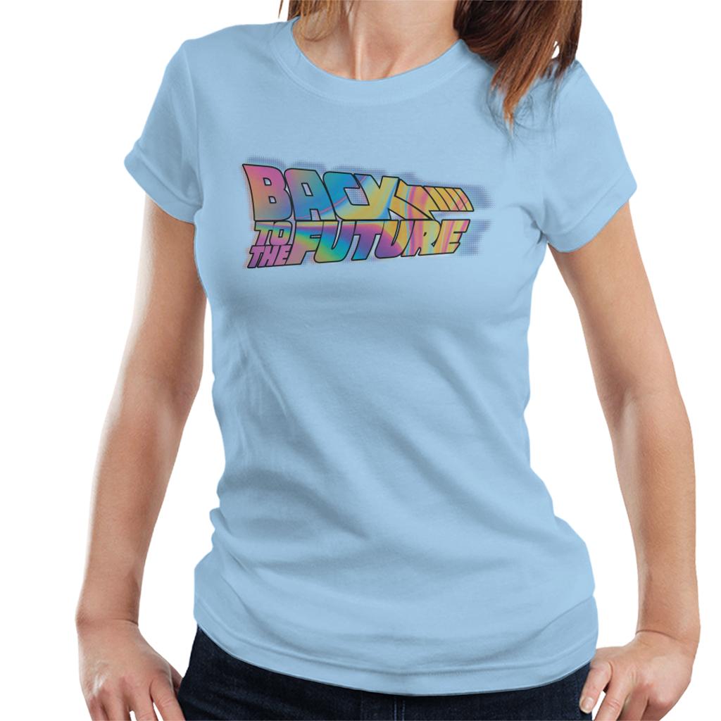 Back to the Future Mist Gradient Logo Women's T-Shirt-ALL + EVERY