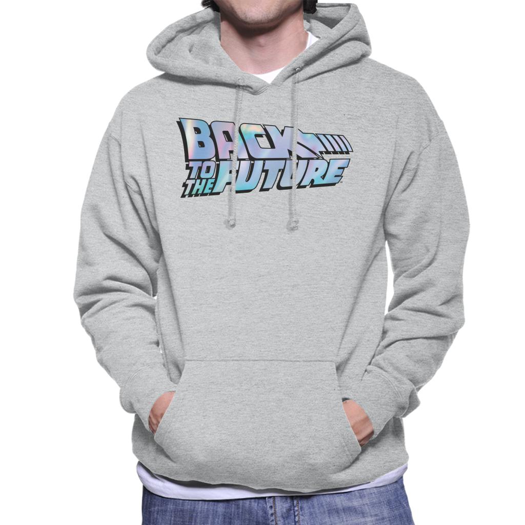 Back to the Future Pink Gradient Logo Men's Hooded Sweatshirt-ALL + EVERY