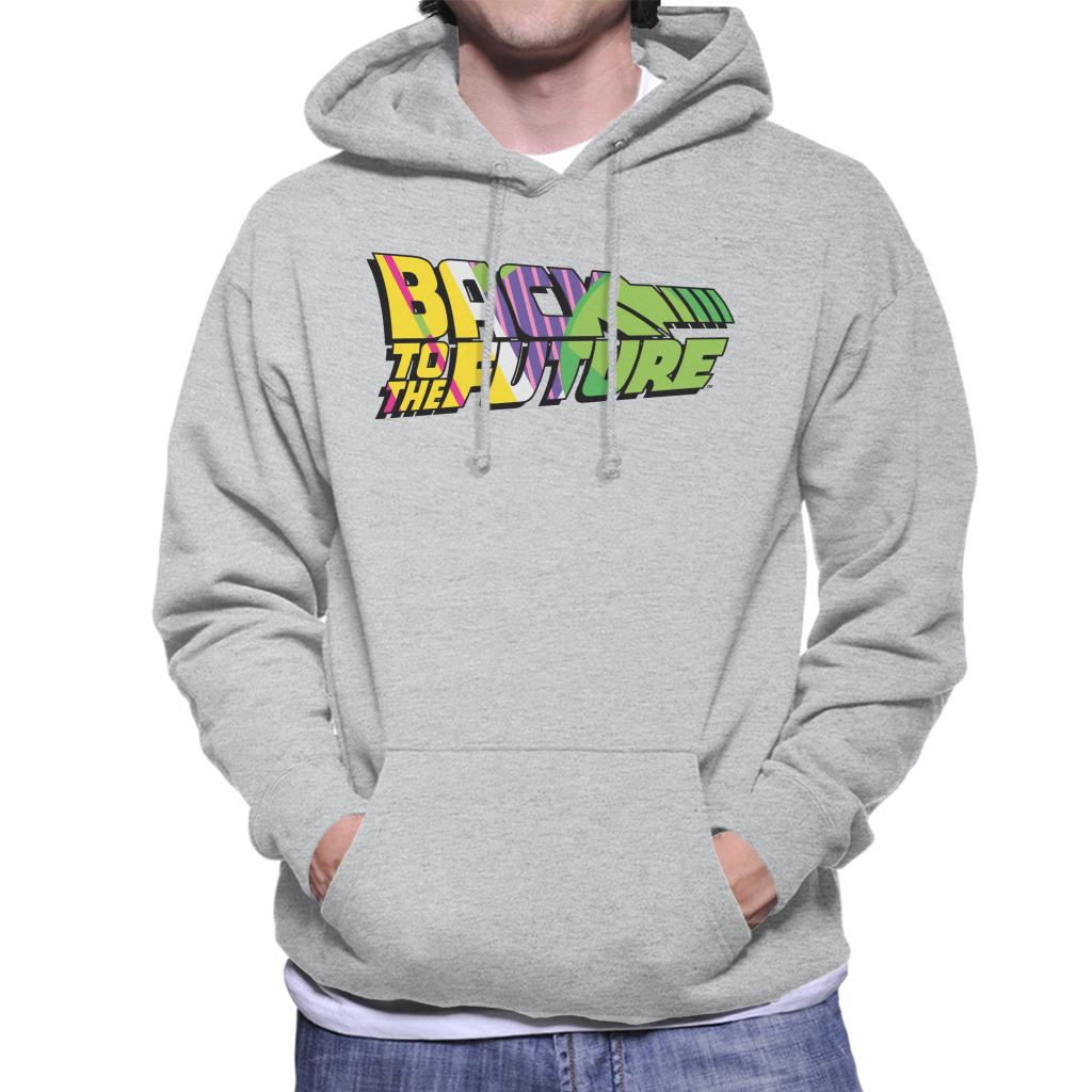 Back To The Future Striped Colourful Logo Men's Hooded Sweatshirt-ALL + EVERY