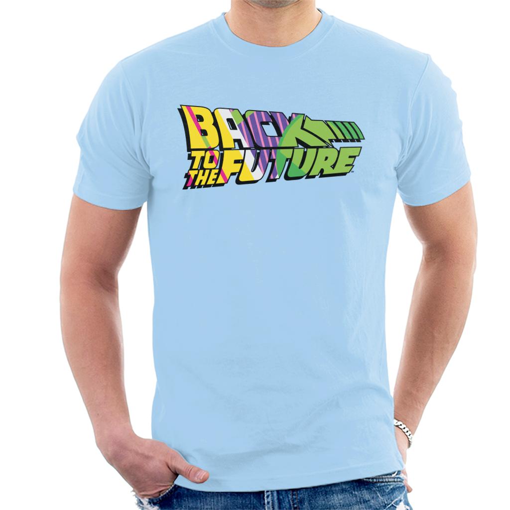 Back To The Future Striped Colourful Logo Men's T-Shirt-ALL + EVERY