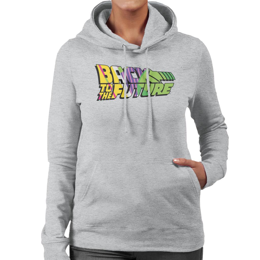 Back To The Future Striped Colourful Logo Women's Hooded Sweatshirt-ALL + EVERY