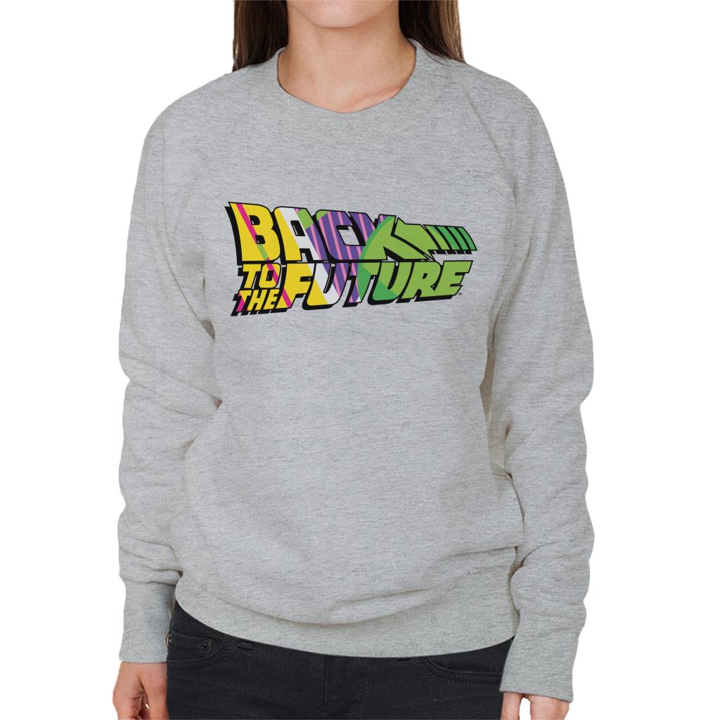 Back To The Future Striped Colourful Logo Women's Sweatshirt-ALL + EVERY