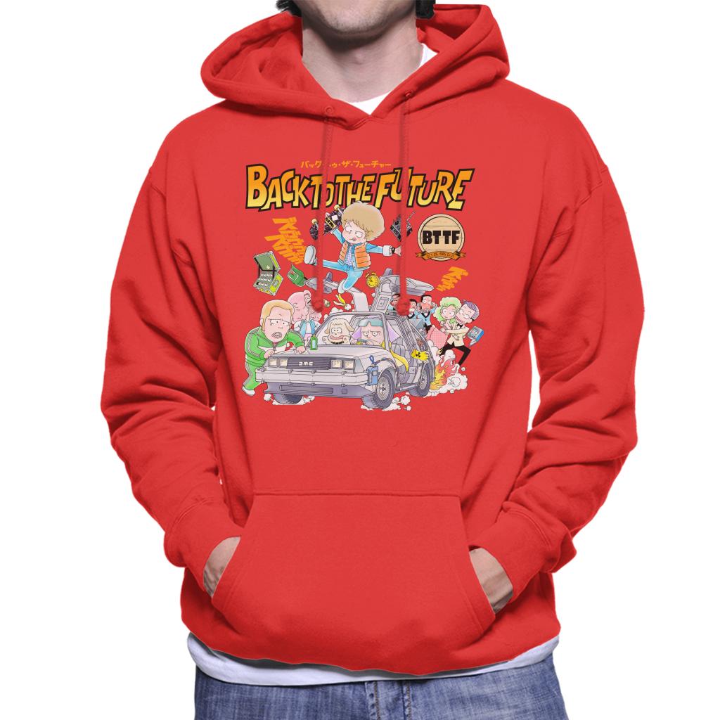 Back To The Future Comic Kanji Men's Hooded Sweatshirt-ALL + EVERY