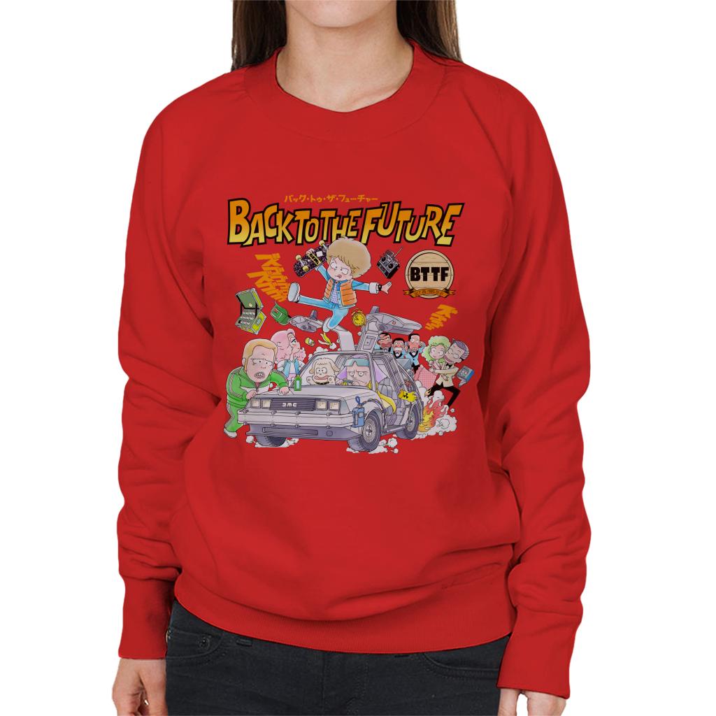 Back To The Future Comic Kanji Women's Sweatshirt-ALL + EVERY