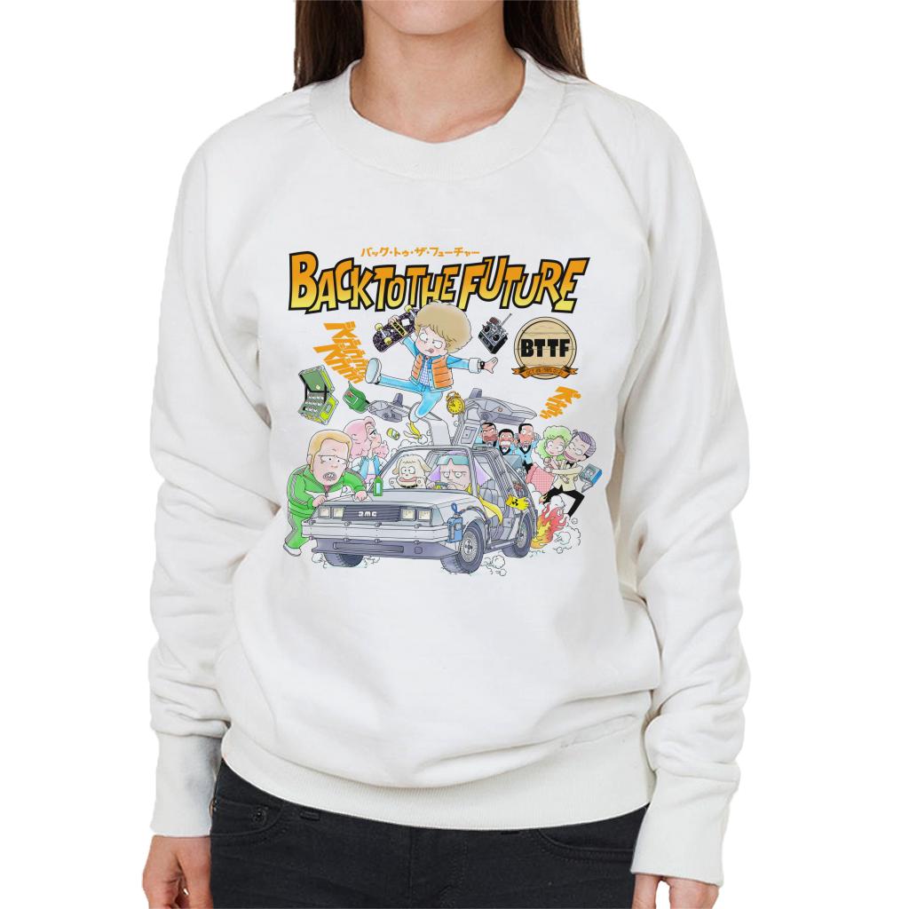 Back To The Future Comic Kanji Women's Sweatshirt-ALL + EVERY