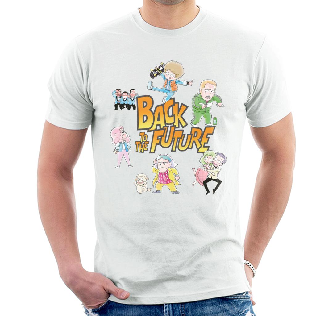 Back To The Future Chibi Cartoon Men's T-Shirt-ALL + EVERY