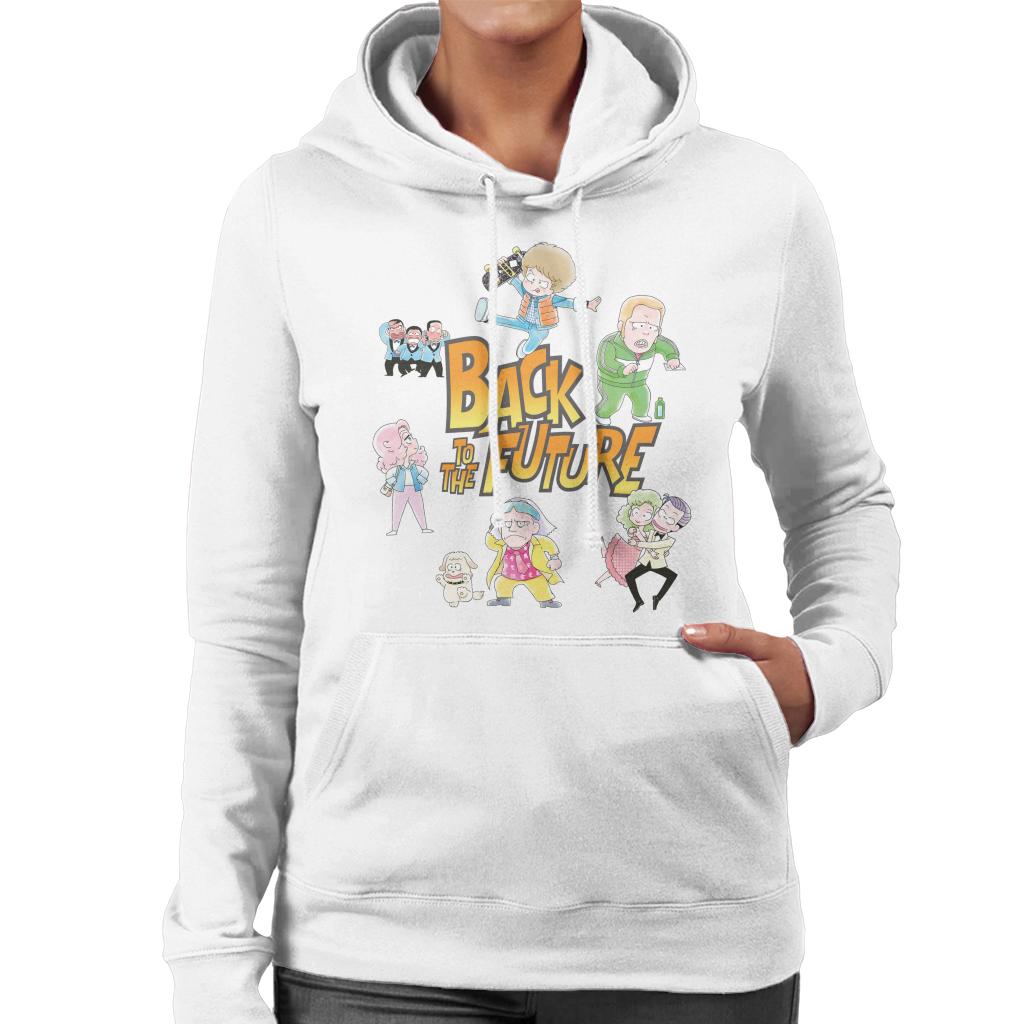 Back To The Future Chibi Cartoon Women's Hooded Sweatshirt-ALL + EVERY