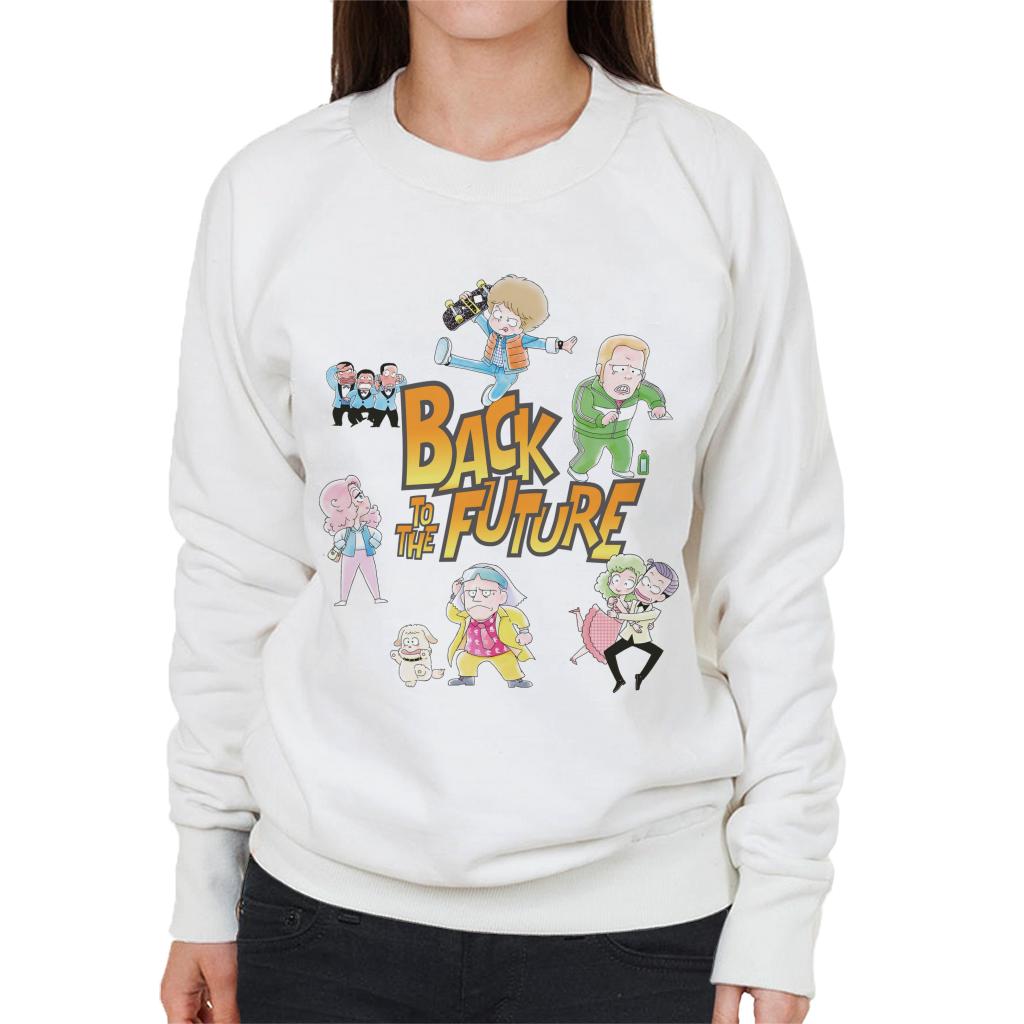 Back To The Future Chibi Cartoon Women's Sweatshirt-ALL + EVERY