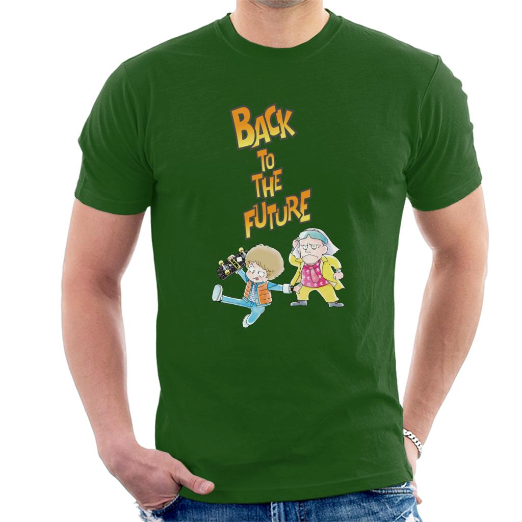 Back To The Future Marty And Doc Chibi Men's T-Shirt-ALL + EVERY