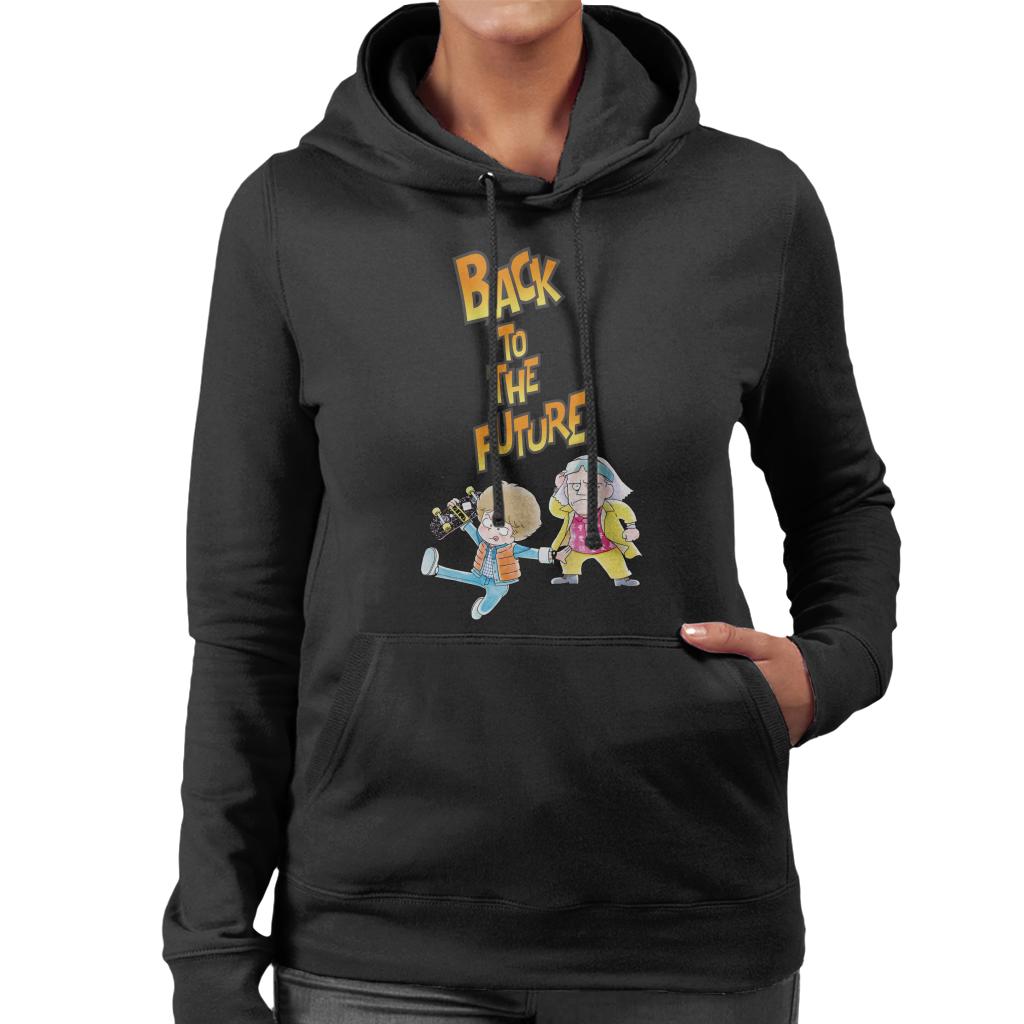 Back To The Future Marty And Doc Chibi Women's Hooded Sweatshirt-ALL + EVERY