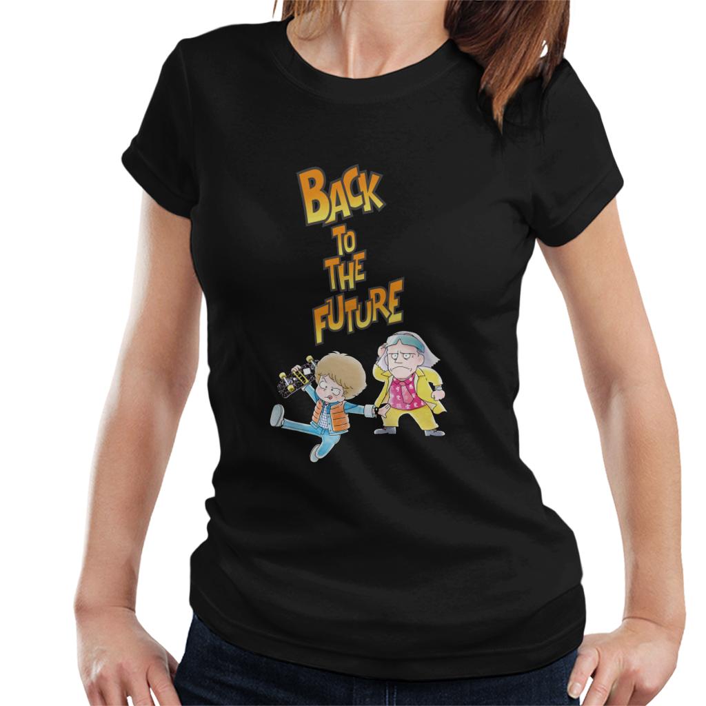 Back To The Future Marty And Doc Chibi Women's T-Shirt-ALL + EVERY