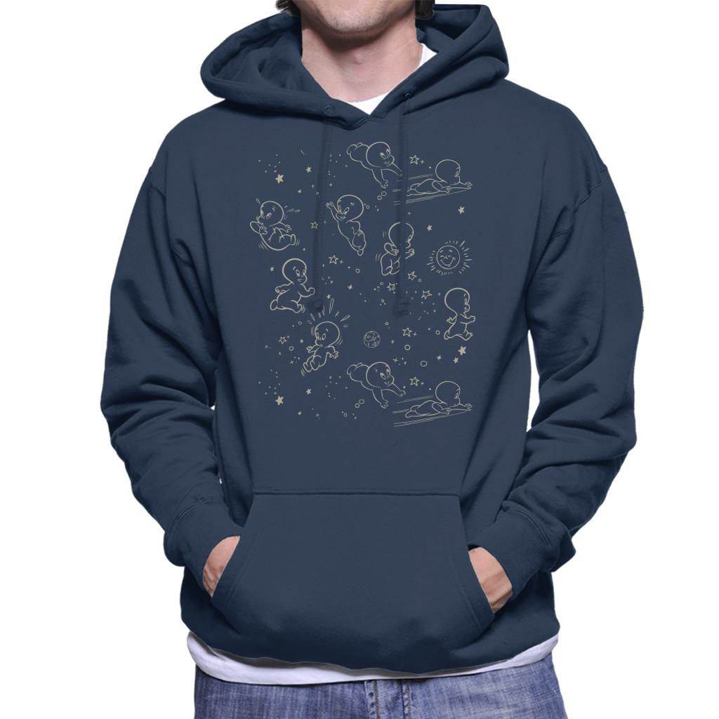 Casper The Friendly Ghost Night Stars Men's Hooded Sweatshirt-ALL + EVERY