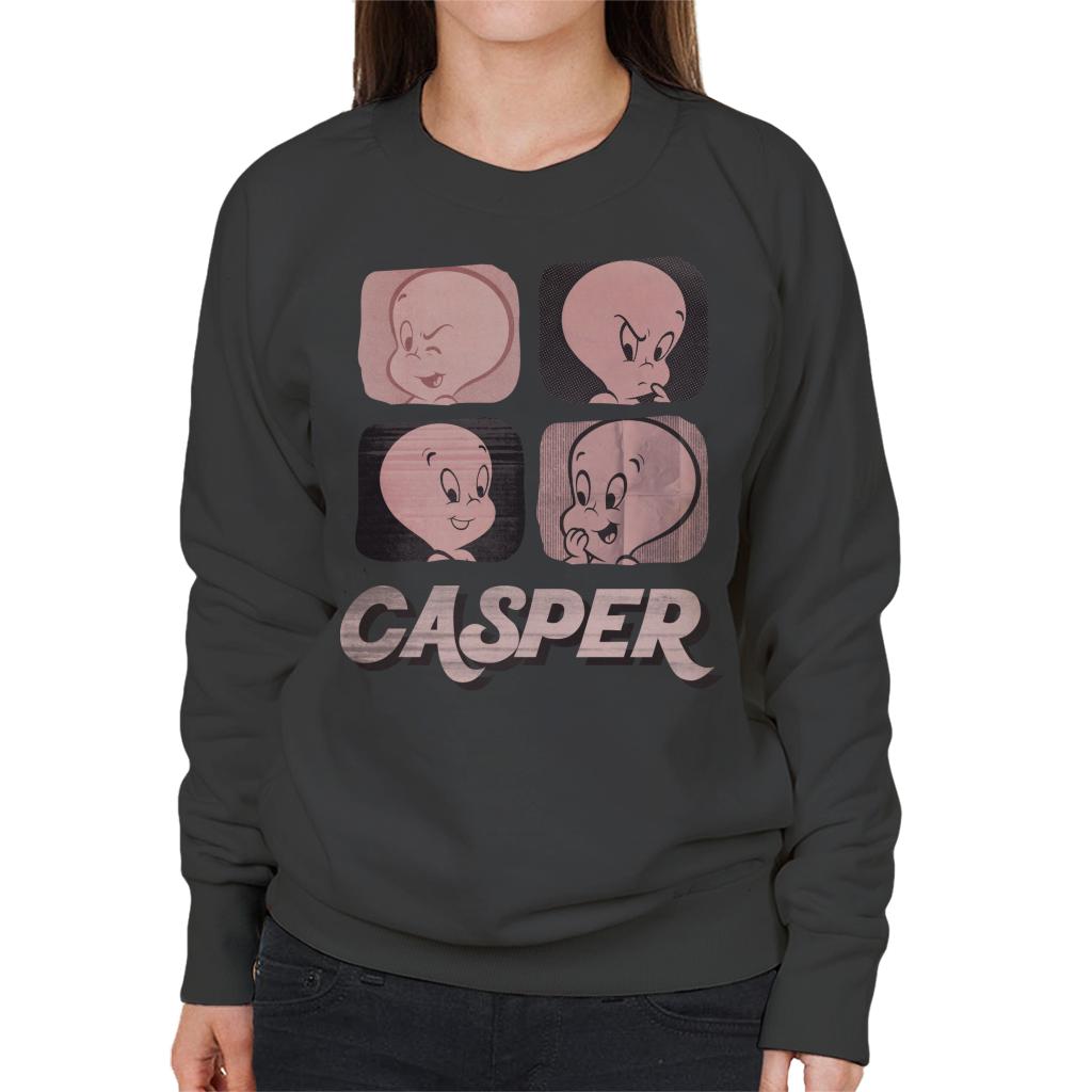 Casper The Friendly Ghost Facial Expressions Women's Sweatshirt-ALL + EVERY