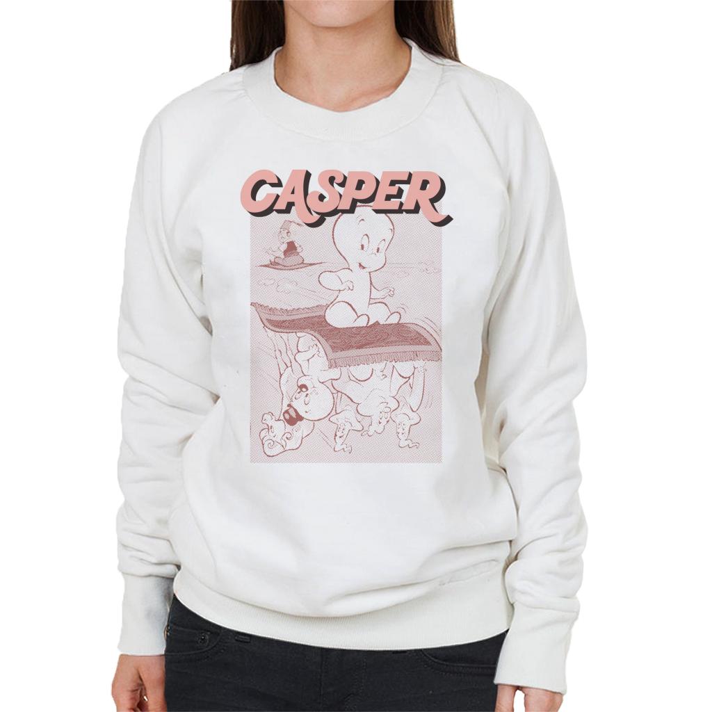 Casper The Friendly Ghost Characters On Flying Carpet Women's Sweatshirt-ALL + EVERY