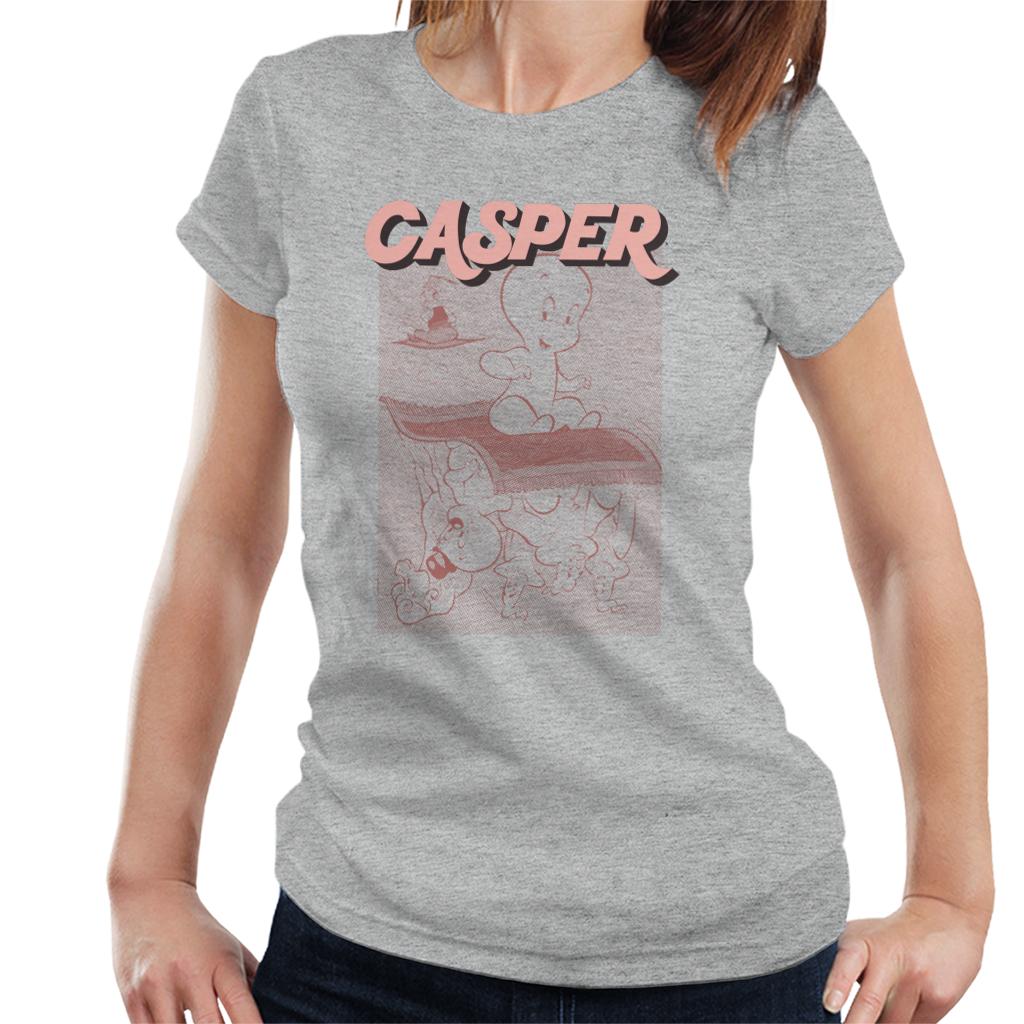 Casper The Friendly Ghost Characters On Flying Carpet Women's T-Shirt