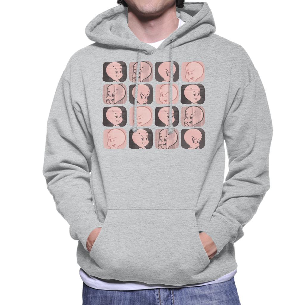 Casper The Friendly Ghost Facial Expressions Pattern Men's Hooded Sweatshirt-ALL + EVERY