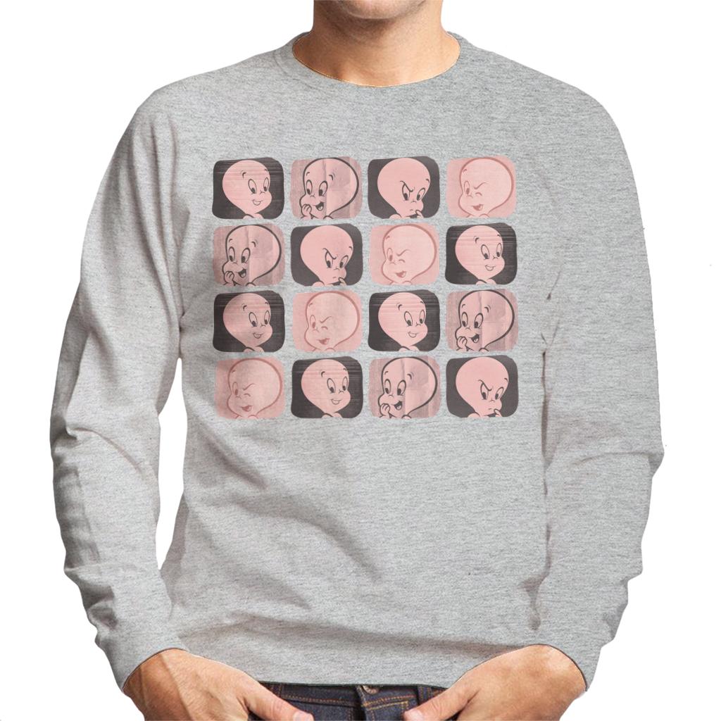 Casper The Friendly Ghost Facial Expressions Pattern Men's Sweatshirt-ALL + EVERY