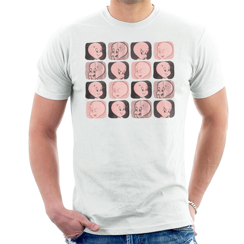 Casper The Friendly Ghost Facial Expressions Pattern Men's T-Shirt-ALL + EVERY