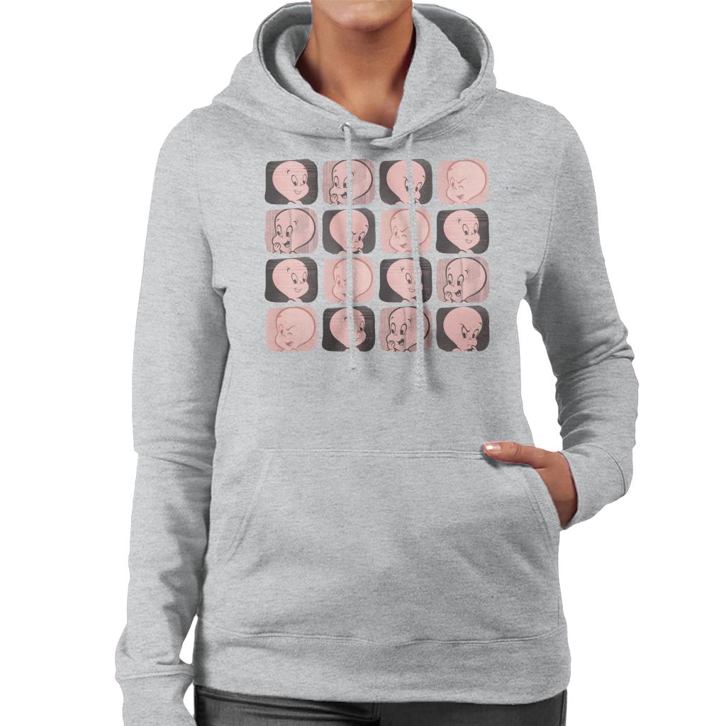 Casper The Friendly Ghost Facial Expressions Pattern Women's Hooded Sweatshirt-ALL + EVERY