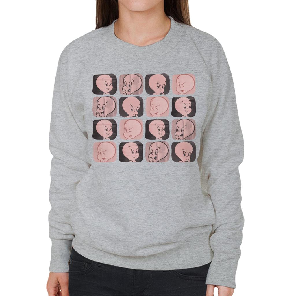 Casper The Friendly Ghost Facial Expressions Pattern Women's Sweatshirt-ALL + EVERY