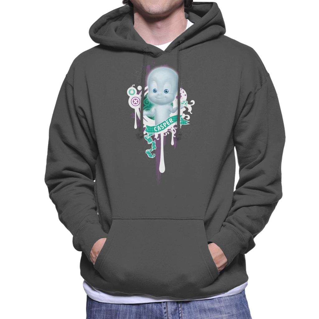 Casper The Friendly Ghost School Emblem Men's Hooded Sweatshirt-ALL + EVERY