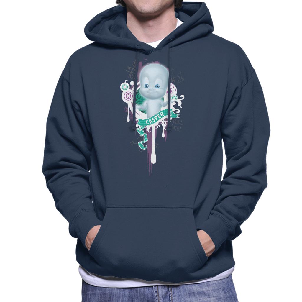 Casper The Friendly Ghost School Emblem Men's Hooded Sweatshirt-ALL + EVERY