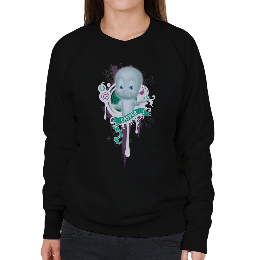 Casper The Friendly Ghost School Emblem Women's Sweatshirt-ALL + EVERY