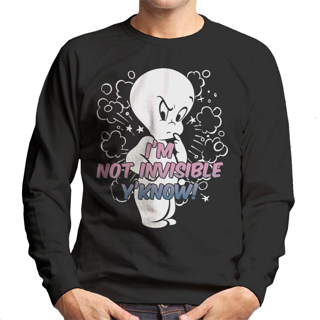 Casper The Friendly Ghost Cross I'm Not Invisible Y'Know Men's Sweatshirt-ALL + EVERY