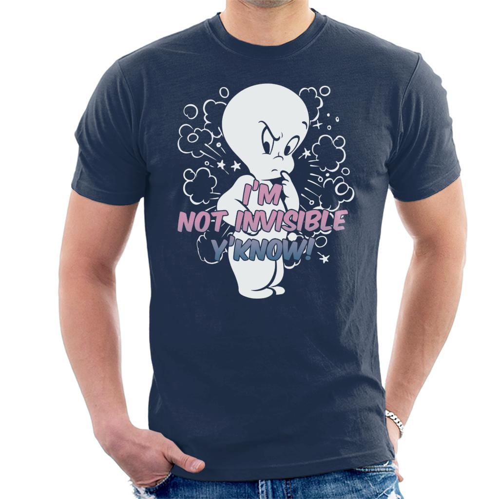 Casper The Friendly Ghost Cross I'm Not Invisible Y'Know Men's T-Shirt-ALL + EVERY