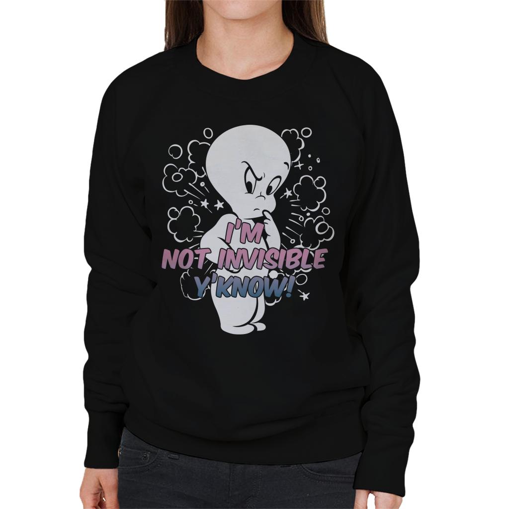 Casper The Friendly Ghost Cross I'm Not Invisible Y'Know Women's Sweatshirt-ALL + EVERY