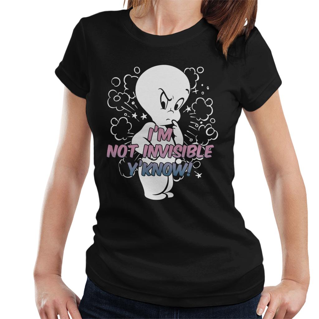 Casper The Friendly Ghost Cross I'm Not Invisible Y'Know Women's T-Shirt-ALL + EVERY