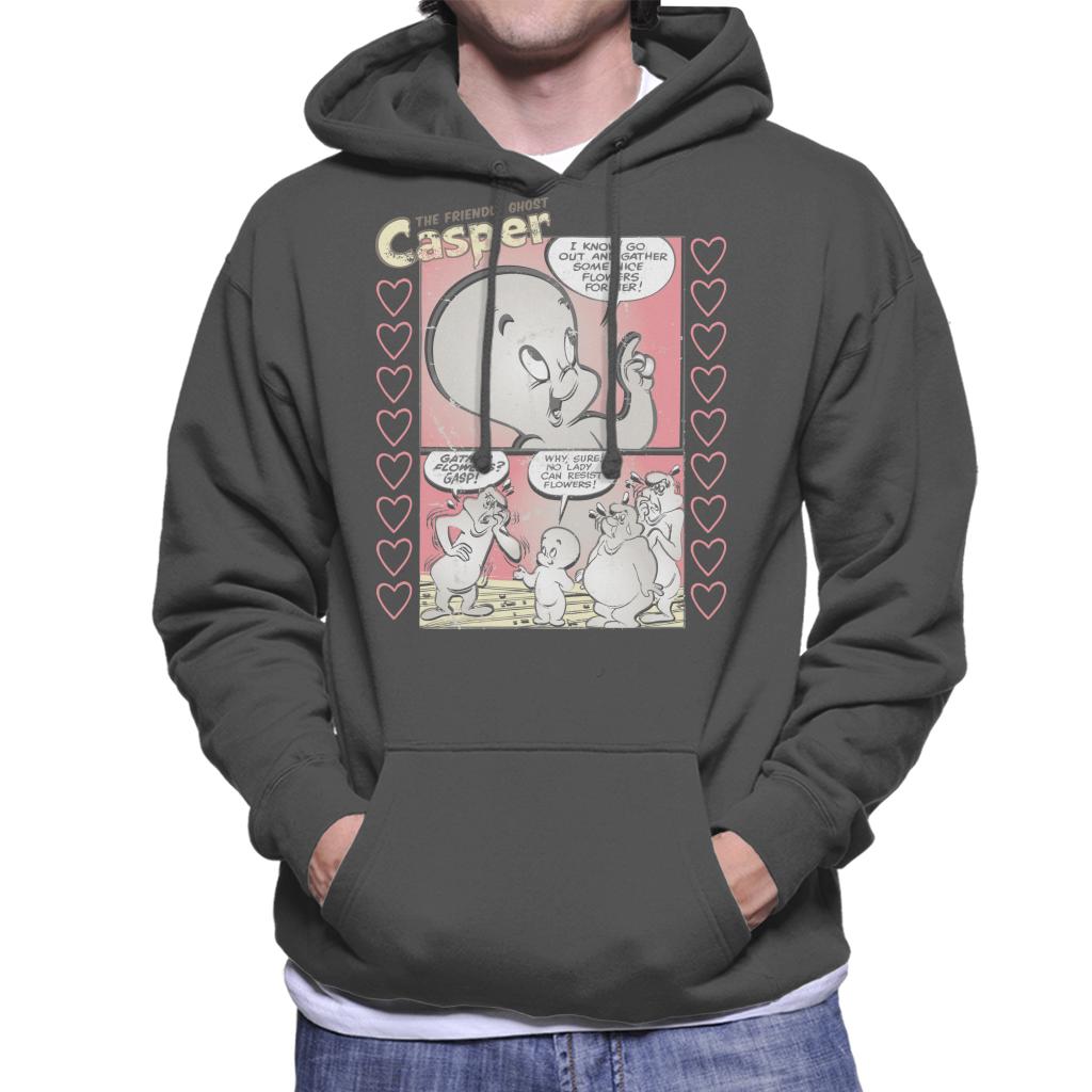 Casper The Friendly Ghost Flowers Comic Frame Men's Hooded Sweatshirt-ALL + EVERY