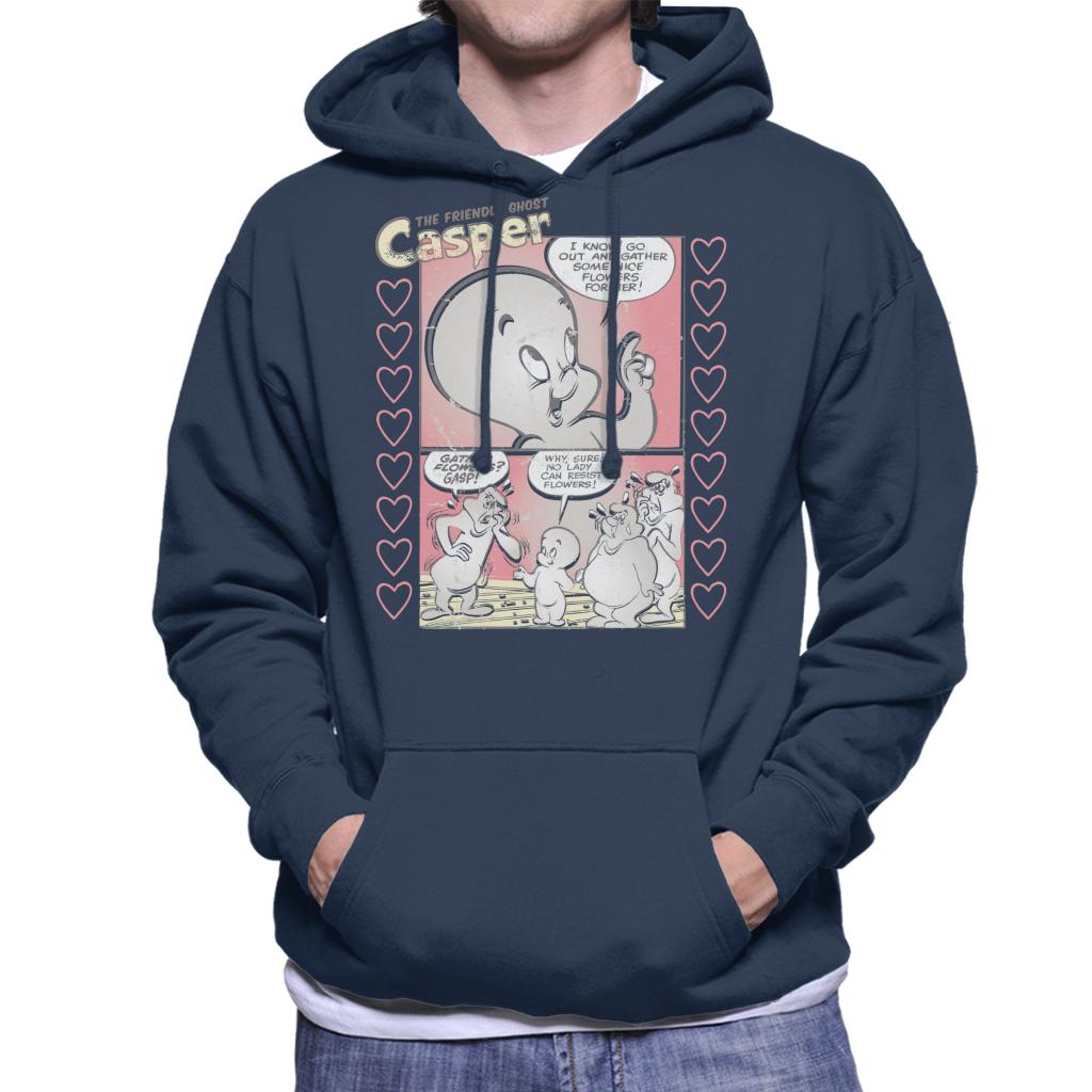 Casper The Friendly Ghost Flowers Comic Frame Men's Hooded Sweatshirt-ALL + EVERY