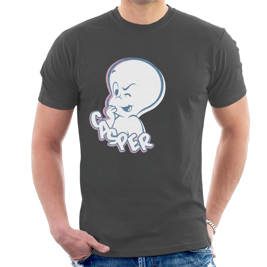 Casper The Friendly Ghost Winking Face Men's T-Shirt-ALL + EVERY